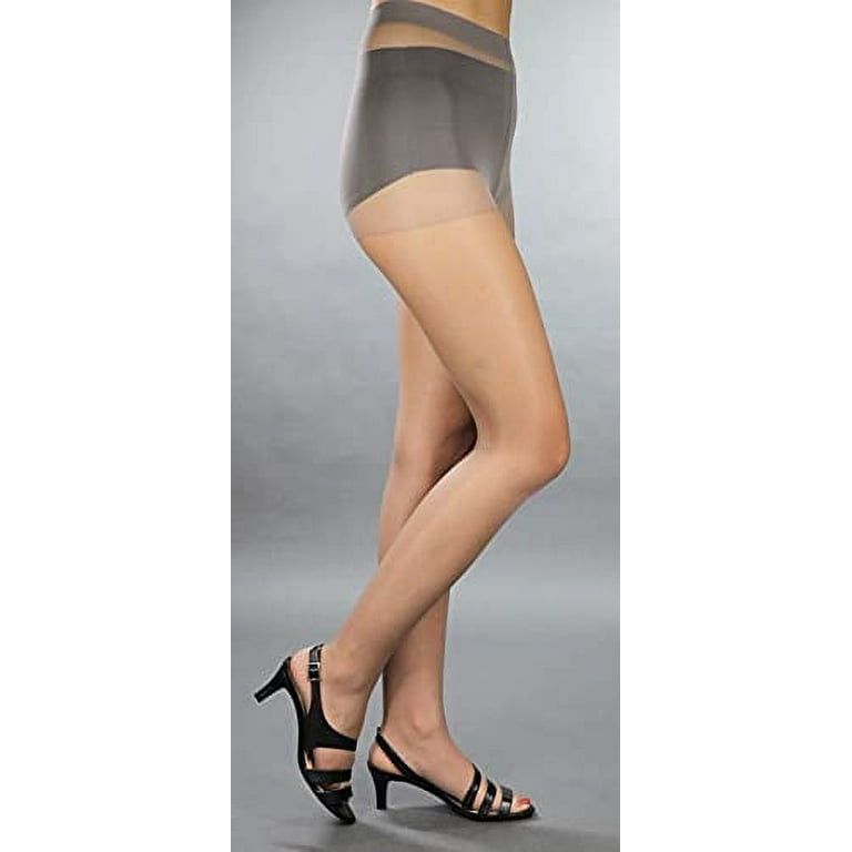 Top Design Ultra Sheer Footless Pantyhose - Footless Tights (3 Denier) Black