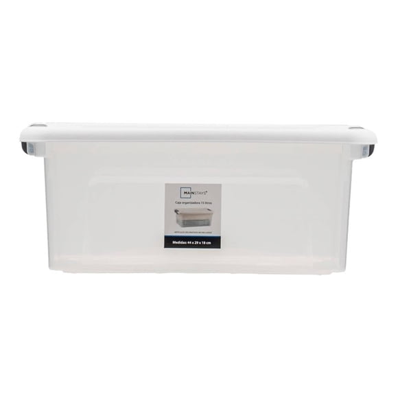 Caja Multiusos Mainstays con Broches 15 L Transparente