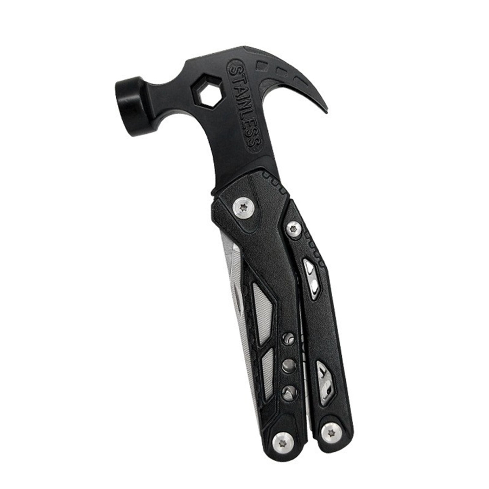 Survival Multitool Stainless Steel Folding Pocket Tool Knife Pliers Screwdriver Compact Portable Emergency Repair Camping Hiking Outdoor Travel Car Home Use Multi Function Gadget Tool