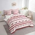 thumbnail image 4 of Homewish Cute Christmas Reindeer 7-Piece Twin Bedding Sets,Merry Xmas Bedding Comforter Set,White Red Sheet Sets For Girls Teens,Microfiber Bedroom Decor Reversible, 4 of 9