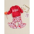 thumbnail image 4 of Newborn Baby Girls Valentine’s Day Clothes 6M 12M 18M 24M 3Y 4Y Long Sleeve Pullover Sweatshirts+Heart Print Flare Pants Set Toddler Casual Clothing, 4 of 10