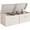 Khaki and Beige Stripes, variant on StorageWorks Fabric Storage Bins with Lid, Stackable Closet Organizer Basket with Handles, Large, 2-Pack, Ivory White