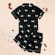 thumbnail image 4 of Conjuntos de solapa de manga corta para niños, ropa de dormir de seda sintética para el hogar de verano para niños, conjunto de ropa de dormir para niñas, ropa de dormir de manga corta con lazo de col, 4 of 6