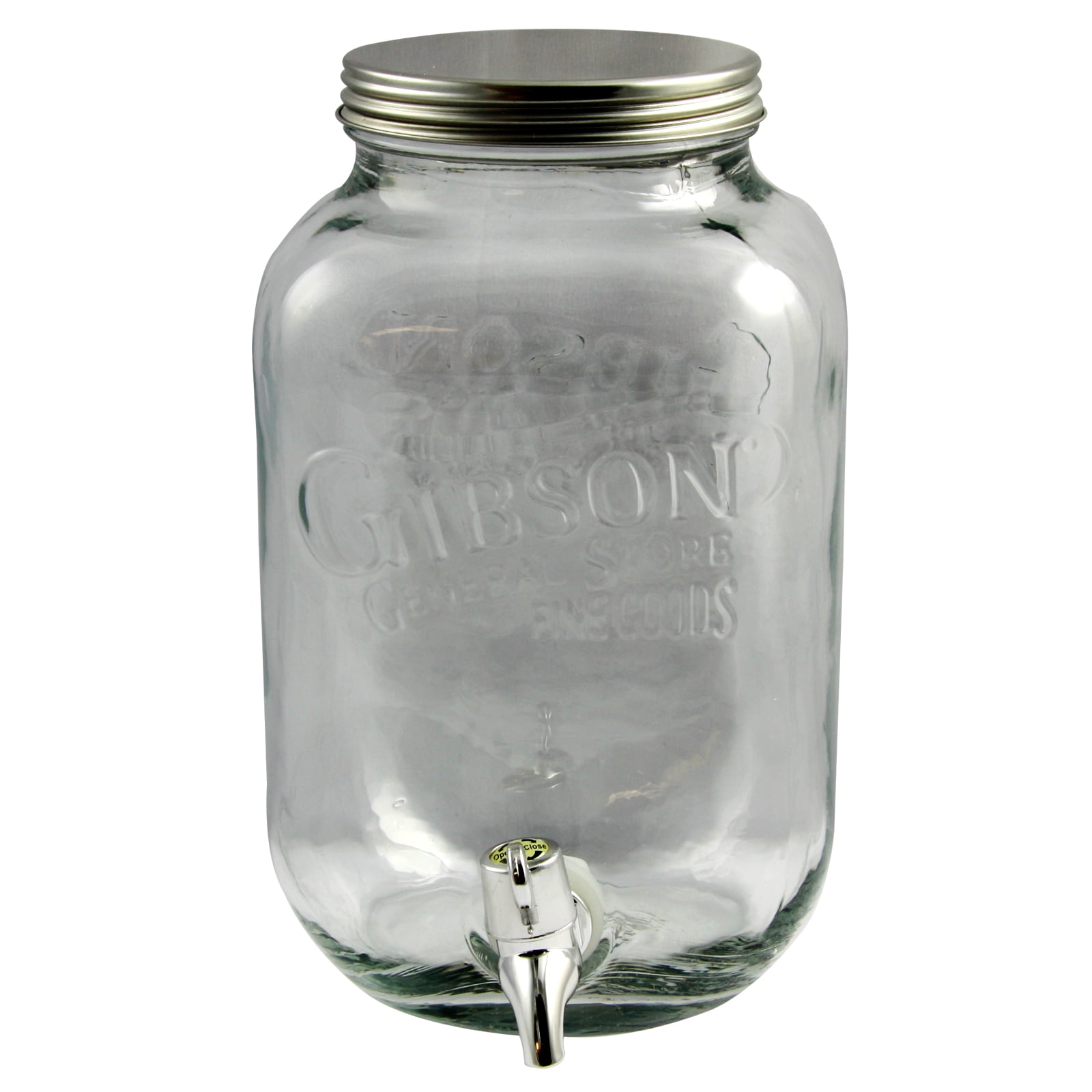 Gibson Home 0.95 Gallon Duval Glass Beverage Dispenser Clear - Office Depot