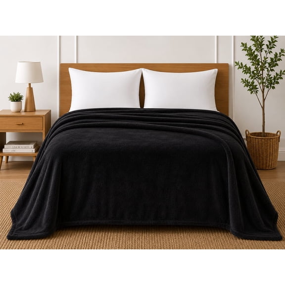 Super Soft Plush and Cozy Feel Flannel Bed Blanket, Queen Size,Very Comfortable For All Weather and Travel