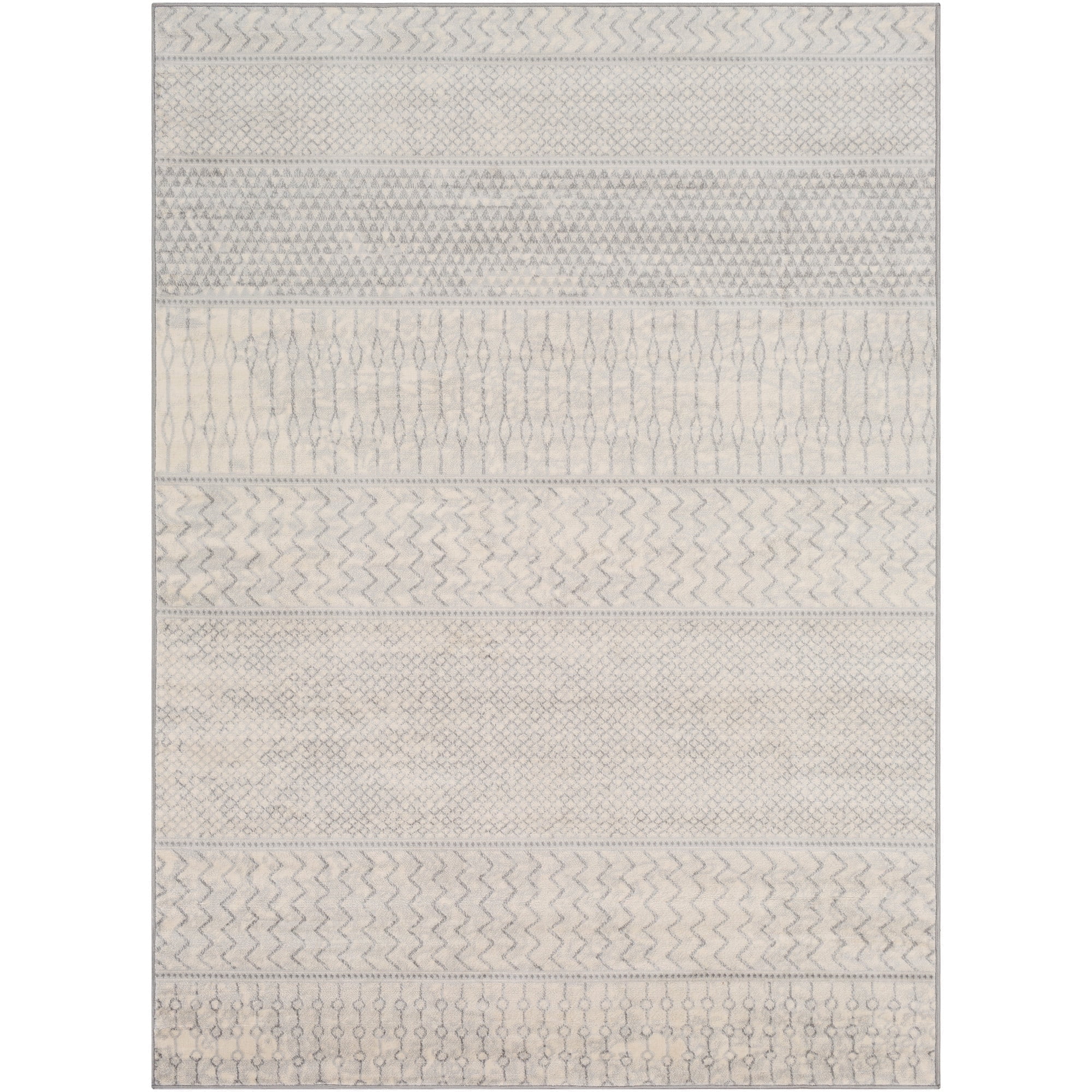Livabliss Area Rugs for Living Room, 7x9 Monaco Global Gray Rug, Bedroom Dining Room Home Decor Stain Resistant Carpet (6'7" x 9'6")