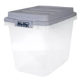 thumbnail image 2 of Hefty Lot de 6 Bacs de Rangement en Plastique Empilables de 32 Qt à Hauteur Élevée avec Couvercle, Gris Carrière, 2 of 10