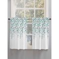 thumbnail image 3 of Tier Curtains 45 Inches Long, Weeping Flowers Window Treatment Curtain Drapes, Teal Grey Summer Spring Floral Botanical Art Small Curtain Drapes for Bathroom Laundry Room, 27.5"x45", 2 Panels, 3 of 7