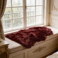 thumbnail image 2 of Long Plush Bedroom Runner Rug - Fleece Non-Slip Carpet Soft Comfortable Machine Washable Floor Mat for Hallways(Wine#2), 2 of 5