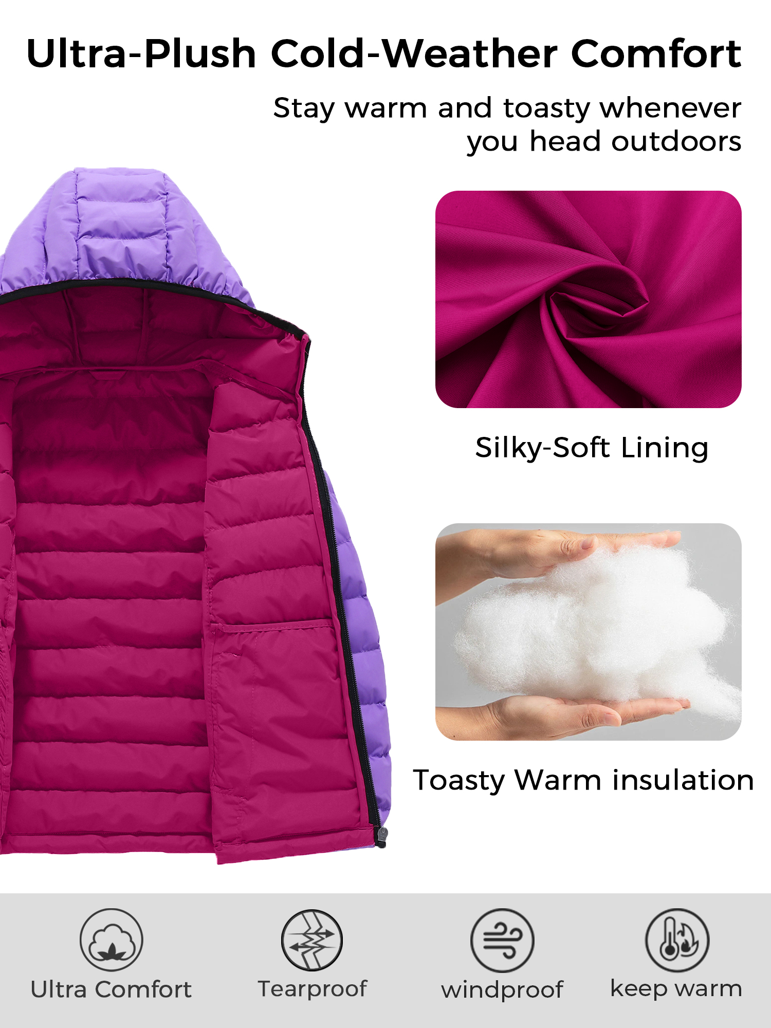 Wantdo Girls' Lightweight Packable Puffer Jacket photo 7