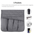 thumbnail image 4 of Couch Sofa Chair Armrest Remote Control Storage Organizer Holder, Non-Slip Armchair Caddy Pocket Holder Organizer with 5 Pockets for Phone, Book, Magazines, Ipad, TV Remotes-Brown/Gray/Beige/Red, 4 of 9