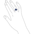 thumbnail image 3 of beryl_creation 925 Sterling Silver 1.25 Ct Marquise Cut Blue Sapphire Halo Wedding Engagement Ring 14K White Gold Plated For Women's -6, 3 of 3