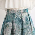 thumbnail image 5 of Falda acampanada de cintura alta y adelgazante de corte A con diseño plisado estampado en azul y blanco, nueva de 2024, ajustada para mujer, 5 of 5