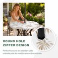 thumbnail image 4 of Round Outdoor Tablecloth with Umbrella Hole and Zipper, Beige Palm Trees Tablecloth with Elastic Waterproof, Tropical Summer Beach Botanical Patio Table Covers for 45" - 54" Picnic Pool Tables, 4 of 9