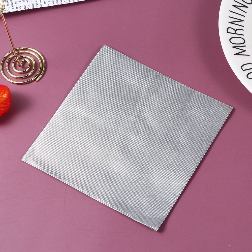 EIMELI 300pc Plaid Aluminum Foil Sheets for Tea & Candy (Silver)