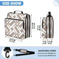 thumbnail image 2 of Taupe-geometric Chevron Printed Zipper Binder with Handle&Shoulder Strap 2 inch 3 Ring 500+300 Sheet Capacity File Folder Organizer, 2 of 7
