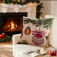 thumbnail image 4 of Merry Christmas Pillow Cover, Natural Burlap Christmas Sofa Living Room Holiday Decorate Cushion Case, Christmas Bell Snowman Santa Claus Pillowcase New Year Family Decoration, 4 of 6
