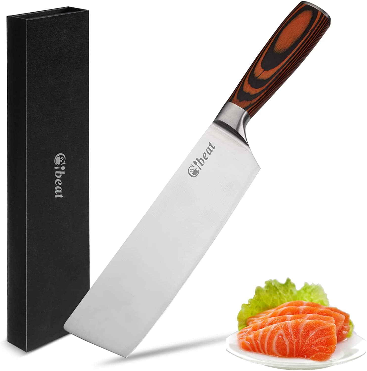 XYJ Chef Slicing Knife 7.5 Inch Meat Slicer Fish Filleting Sushi Vegetable  Cutting Non-stick Blade With Full Tang Wooden Handle