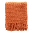 thumbnail image 2 of Halloween Fall Decor Throw Blanket, Burnt Orange Cozy Knit Blanket for Sofa Bed Living Room, Seasonal Home Accent, 50x60 Inches, Orange, 2 of 6