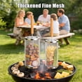 thumbnail image 6 of Rolling Grill Basket with Removable Wooden Handle 304 Stainless Steel Nesting BBQ Tools Smoker Grilling Accessories for Vegetable, Outdoor Cooking Camping with 2 Grill Basket Open Hooks, 6 of 7