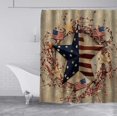 thumbnail image 4 of American Flag Shower Curtain, 4th of July USA Flag Western Texas Star Berry Wreath Independence Day Patriotic Rustic Farmhouse Bathroom Decor, Waterproof Fabric Shower Curtain, 72 X 72 Inch, 4 of 6