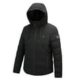 thumbnail image 4 of IYTR Men's Heating Jackets Long Sleeve Solid Color Zipper Hooded Neck Jacket Outdoor Warm Clothing Heated For Riding with Pockets Black L, 4 of 7