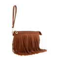 thumbnail image 4 of Small Fringe Crossbody Bag with Wrist Strap (Tan), 4 of 10
