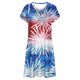 thumbnail image 4 of Puntoco Vestido De Cuello Redondo De Manga Corta Suelto Informal Estampado Del Día De La Independencia De Verano Para Mujer Blanco L,Regalos Para Mujer Joven, 4 of 5