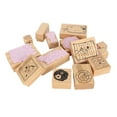 thumbnail image 4 of Sello de goma de madera, juego de sellos de madera decorativos delicados para arte, manualidades, diario, álbum de recortes, planificador, fabricación de tarjetas de letras, tipo 2, 4 of 5