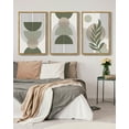thumbnail image 5 of SHENIFY Large Boho Wall Art Green Sage Decor Framed Wood Modern Bohemian Abstract Geometry Canvas Prints - 24x36in3pcs Natural Framrd, 5 of 8