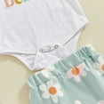 thumbnail image 6 of LNMQLPDBS Toddler Girl Sets Letters Printed Short Sleeve Romper Bodysuit & Floral Print Ruffle Hem Shorts 2pcs Outfits Baby Girl Gifts 12 Month Girl Clothes Cute Summer Toddler Sets, 6 of 7