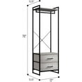 thumbnail image 2 of YSNW Clothing Rack with Drawers - Clothes Stand Dresser - Wood Top, Steel Frame, & Fabric Drawers - Tall Closet Storage Organizer - Garment Rack for Hanging Shirts, Dresses, & Jackets（Greige）, 2 of 15