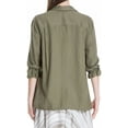 thumbnail image 4 of Max Studio London Womens Utility Button Up Shirt, Green, Small, 4 of 4