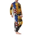 thumbnail image 2 of Sikiie American Truck Print Mens Pajama Set, Soft Warm Long Sleeve Sleepwear, Cozy Button-Down Pjs for Men-X-Large, 2 of 7