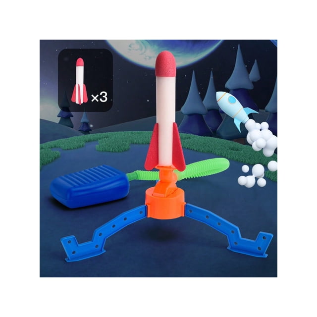 Rocket Assembly Flying Toy Set With Eva Rocket That Can Launch Up To About 30.5cm Height