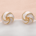 thumbnail image 3 of Yoursfs Knot Multicolor Clip on Earrings for Women Gold Plated Large Non Pierced Floral Earrings, 3 of 5