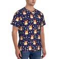 thumbnail image 4 of Yiaed Corgi Lying With Moons And Stars Print Mens Short Sleeve Tight Fit T-Shirt, Crewneck Casual Tee-Medium, 4 of 5