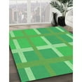 thumbnail image 3 of Ahgly Company Machine Washable Indoor Round Transitional Neon Green Area Rugs, 3' Round, 3 of 7