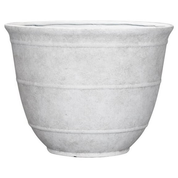 L&G 7036462 12 x 16 x 16 in. Polyresin Brighton Planter, White