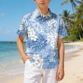 thumbnail image 2 of JUMEYU Boys Beach Shirt Toddler One Pack Baby Boys Short Sleeve Shirts Button Down Top Outwear Clothes 5T 6T (Blue,5-6 Years), 2 of 7