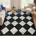 thumbnail image 5 of Ataucjin Area Rug Washable Checkered Rug, Modern Neutral Living Room Rugs, Large Plaid Carpet Faux Wool Washable Carpet for Under Dining Table Bedroom Farmhouse Nursery Home Office, 5 of 7