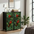thumbnail image 6 of Vintage Dresser for Bedroom with 4 Storage Drawers Stained Glass Cardinal Chest of Drawers Steel Framed Fabric Closet Organizers for Entryway Dining Room, 6 of 7