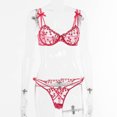 thumbnail image 5 of DISKEBUISS Sexy Bra And Panty Sets,Embroidered Two Piece Underwire Lingerie Set Hot Pink XS, 5 of 5