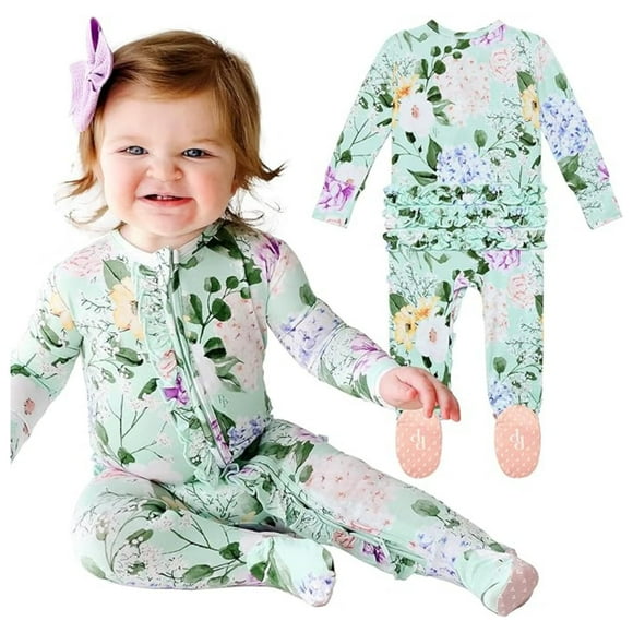 Pijama Footie Posh Peanut Erin para bebés y niñas, viscosa y bambú