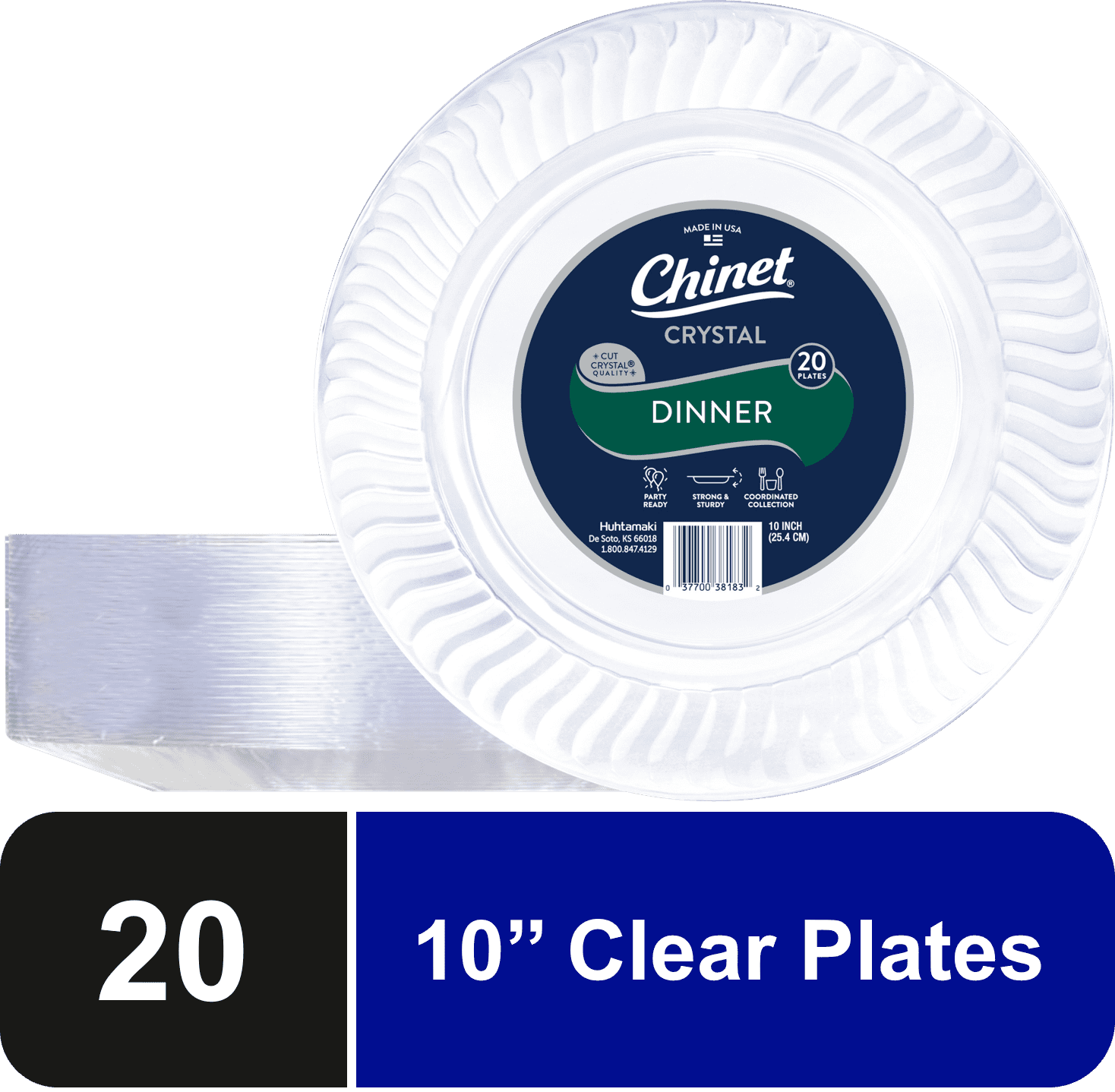 Chinet Crystal Premium Plastic Dinner Plates Clear 10