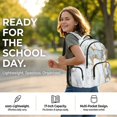 thumbnail image 7 of SCRAWLGOD Marble Print Golden White 17” Backpack for Boys Girls, Lightweight Casual Multi-Pocket Laptop Backpack for Man/Kid/Woman with Adjustable Padded Strap, 7 of 7