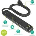 thumbnail image 2 of Philips 4 Outlet 2 USB Port Surge Protector, 720 Joules, 4ft Cord, Black, 2 of 6