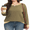 Coffee, variant on NISVIYA Womens Plus Size Casual Crewneck Color Block Blouses Trendy Winter Fashion Oversized Sweatshirts
