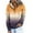 Coffee, variant on Cmfcve Women's Fall Athletic Pullover Hooded Jacket Gradient Color Button Up Casual Sweatshirt Blouse Long Sleeve Drawstring Track Henly Tops