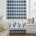 thumbnail image 5 of Farmhouse Blue Plaid Sheer Curtains 54 Inches Long, Vintage Country Cock Checkered Light Filering Curtains, Breathable Simi Curtain Privacy Drapes for Kitchen Bathroom Small Window Treatment, 5 of 9
